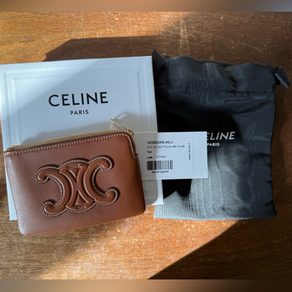 NWT Celine COIN AND CARD POUCH CUIR TRIOMPHE IN SMOOTH CALFSKIN - Picture 1 of 9
